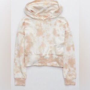 Aerie OFFLINE Fleece Tie Dye Cropped Hoodie